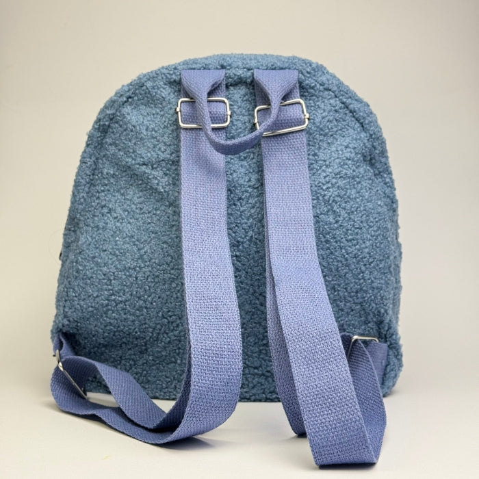 Ghiozdan de plus cu urechi, Teddy Albastru, 28 x 27 x 13 cm