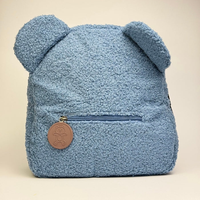 Ghiozdan de plus cu urechi, Teddy Albastru, 28 x 27 x 13 cm