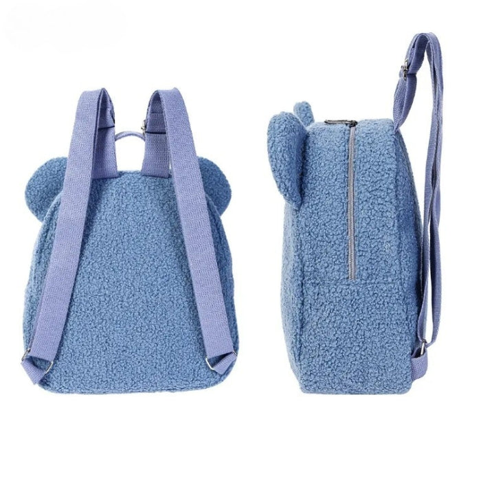 Ghiozdan de plus cu urechi, Teddy Albastru, 28 x 27 x 13 cm