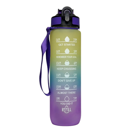 Sticla de Apa pentru Sport, Motivationala, 1000ml, Rainbow