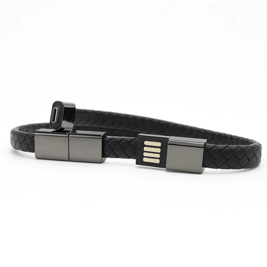 Bratara Inteligenta 3in1 Neagra Silver - 20cm/22.5cm ( Cablu Alimentare Type C )
